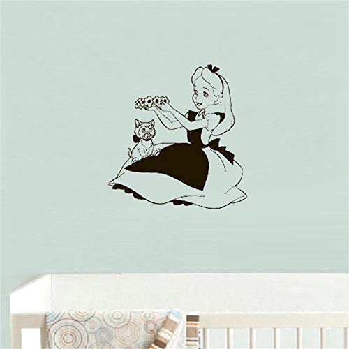 Sticker Alicia En El País De Las Maravillas Vinilo Decorativo De Pared De Vinilo Para El Dormitorio Del Bebé Decoración De Arte Para El Dormitorio De Los Niños De Nursery