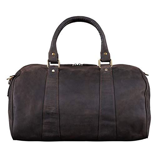 STILORD 'Keanu' Bolsa de Viaje Cuero Hombre Vintage Maleta de Mano Deporte Bolso para Equipaje de Cabina de de Piel auténtico, Color:marrón Oscuro