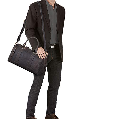 STILORD 'Keanu' Bolsa de Viaje Cuero Hombre Vintage Maleta de Mano Deporte Bolso para Equipaje de Cabina de de Piel auténtico, Color:marrón Oscuro