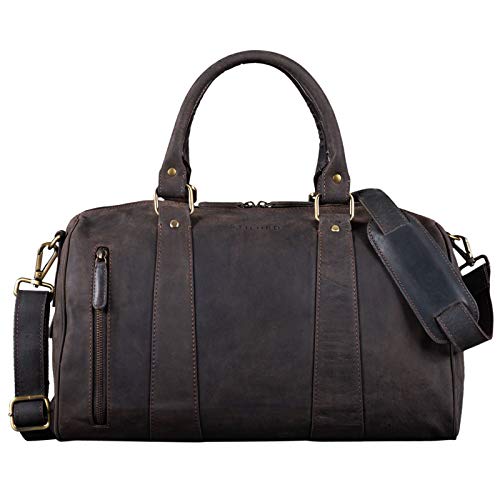 STILORD 'Keanu' Bolsa de Viaje Cuero Hombre Vintage Maleta de Mano Deporte Bolso para Equipaje de Cabina de de Piel auténtico, Color:marrón Oscuro