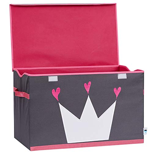 STORE.IT 670407 Juguetes, Gris con Corona, poliéster/MDF, Gris de Rosa, 61 x 37 x 38 cm