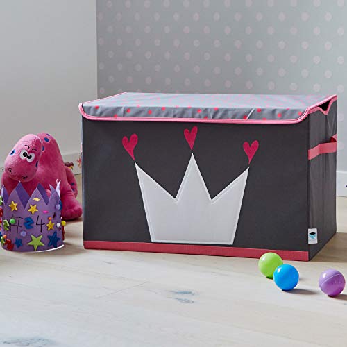 STORE.IT 670407 Juguetes, Gris con Corona, poliéster/MDF, Gris de Rosa, 61 x 37 x 38 cm