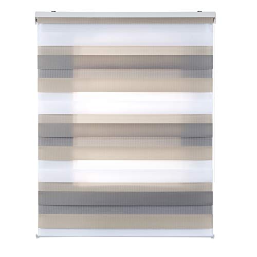STORESDECO Estor Noche y Día, Estor Enrollable con Doble Tejido para Ventanas y Puertas (60 cm x 180 cm, Tricolor)