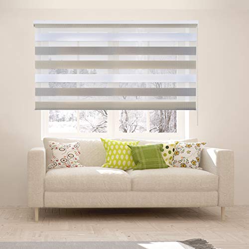 STORESDECO Estor Noche y Día, Estor Enrollable con Doble Tejido para Ventanas y Puertas (60 cm x 180 cm, Tricolor)