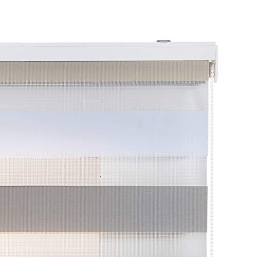 STORESDECO Estor Noche y Día, Estor Enrollable con Doble Tejido para Ventanas y Puertas (60 cm x 180 cm, Tricolor)
