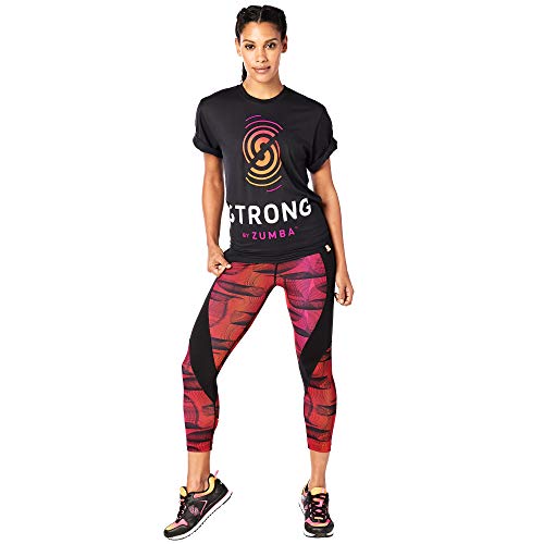 STRONG by Zumba Fitness Camiseta Unisex Transpirable de Diseño Gráfico Ropa Hombre y Mujer, Back to Black, XL/XXL