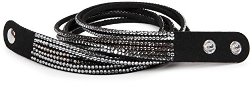 styleBREAKER Pulsera de estrás Suave, Elegante Brazalete con Piedras de estrás, Pulsera de Bobina, 6x1 líneas señora 05040005, Color:Azul/Azul