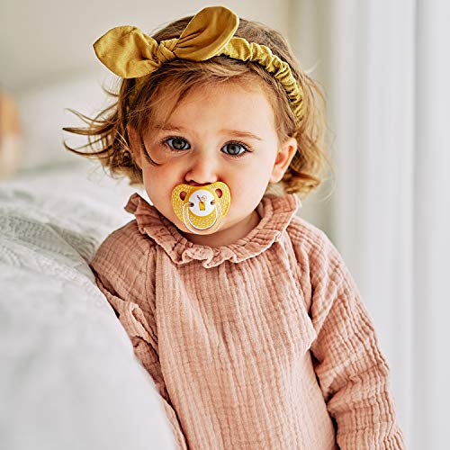 Suavinex, Pack 2 Chupete con tetina anatómica de Silicona para Bebés, Amarillo Picnic, +18 Meses