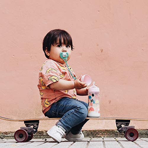 Suavinex – Pack 2 chupetes para bebés +18 meses. con tetina anatómica de silicona. 0% Bisphenol. diseño Picnic rosa