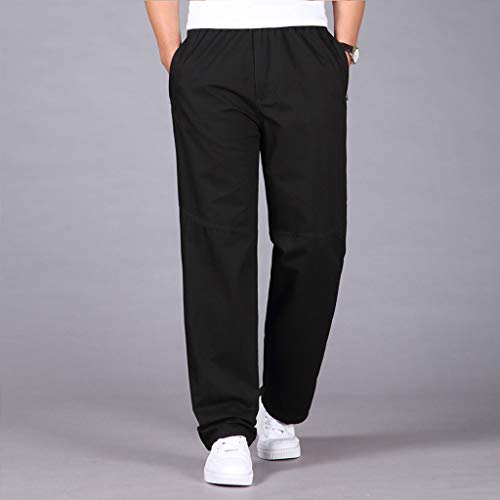 Subfamily Pantalones de Trabajo Sueltos de Gran Tamaño para Hombre Al Aire Libre, Casual Moda Loose Plus Size Al Aire Libre Monos Deportivos Pantalones Largos Negro XXXL