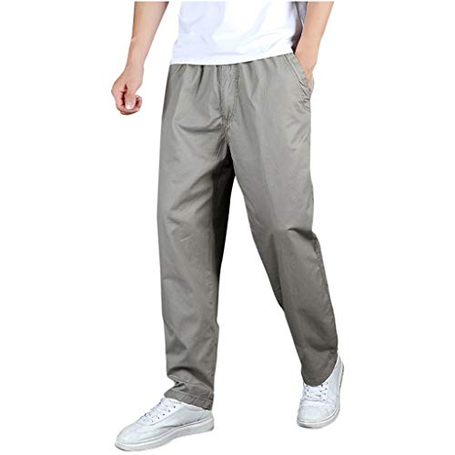 Subfamily Pantalones de Trabajo Sueltos de Gran Tamaño para Hombre Al Aire Libre, Casual Moda Loose Plus Size Al Aire Libre Monos Deportivos Pantalones Largos Pantalones Casuales Gris M