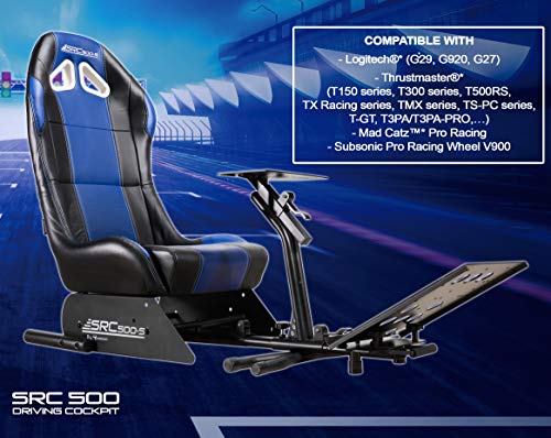 Subsonic - Asiento de carreras con soporte para volante y pedales - Silla de juego de simulación SRC 500 S para PS4, Xbox One, PC y PS3