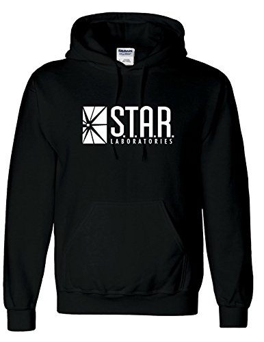 Sudadera con capucha inspirada en STAR Laboratories - Sudadera con capucha de S.T.A.R. Labs de la serie de TV The Flash negro negro Large