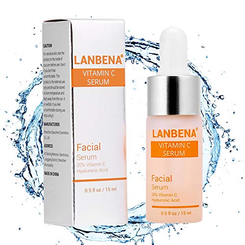 Suero de vitamina C con ácido hialurónico, puntos oscuros antienvejecimiento, hidrata la esencia de la piel de la cara iluminadora, restaura y aumenta el colágeno (15 ml)