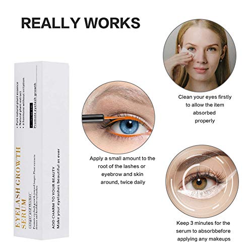Suero para el Crecimiento de Pestañas sin Irritación, Pestañas y Cejas de Suero, Potenciador de Pestañas para Pestañas Naturales, Acondicionador de Pestañas