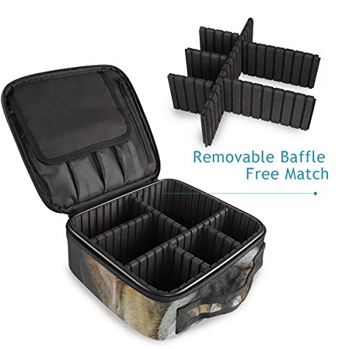 SUGARHE Amante de los Perros Hipster Animal Burdeos Bulldog Lindo Vestido de Cachorro como Caballero,Neceser Maquillaje,Bolsa Cosméticos Organizador Brochas Maquillaje Estuches Portátil