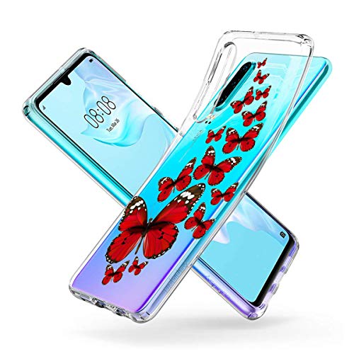 Suhctup Compatible con Huawei P8 Lite 2017 Funda de Transparente Silicona con Dibujos Mariposa Lindo Diseño Patrón Cárcasa Ultrafina Suave TPU Antigolpes Bumper Protección Caso-A1