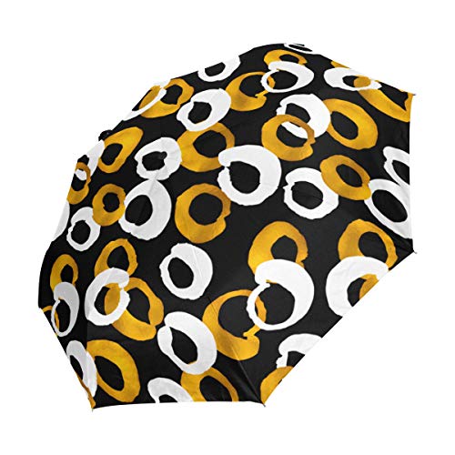 SUHETI Paraguas automático de Apertura/Cierre,Blog de Moda inconsútil Texturas de Fondo Mano,Paraguas pequeño Plegable a Prueba de Viento, Impermeable
