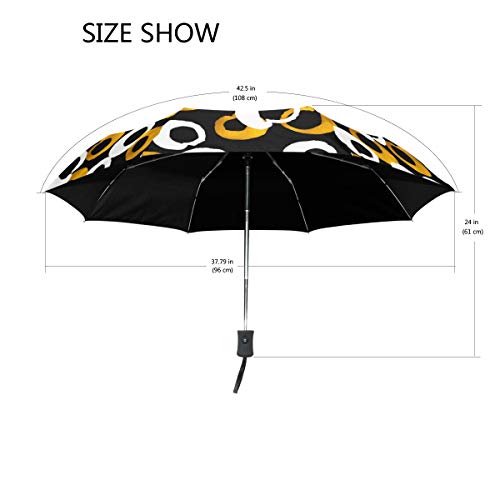 SUHETI Paraguas automático de Apertura/Cierre,Blog de Moda inconsútil Texturas de Fondo Mano,Paraguas pequeño Plegable a Prueba de Viento, Impermeable