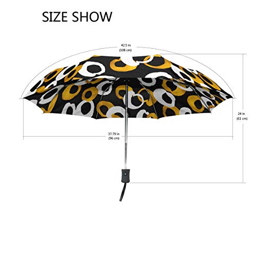 SUHETI Paraguas automático de Apertura/Cierre,Blog Moda inconsútil Texturas Fondo Mano,Paraguas pequeño Plegable a Prueba de Viento, Impermeable
