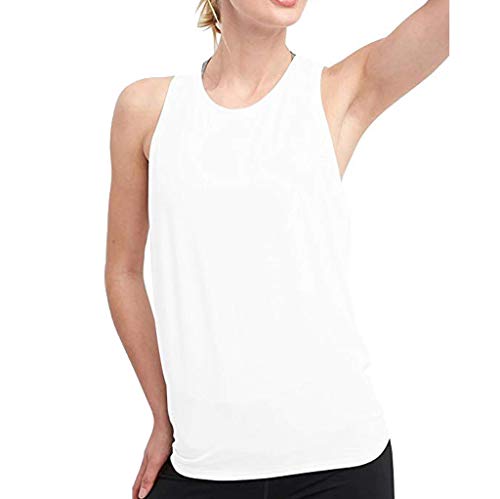Sulifor Chaleco de Deporte Sexy de Espalda Abierta,Camiseta sin Manga de sólido,Chaleco de Yoga con Corbata,Ropa de Entrenamiento Tank Tops para Mujer