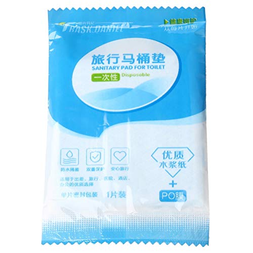 Sumaju - Fundas de papel para asiento de inodoro, 30 piezas, para viaje, hospital, hogar, baño, necesidad, desechables, pack de 3 (azul + blanco)