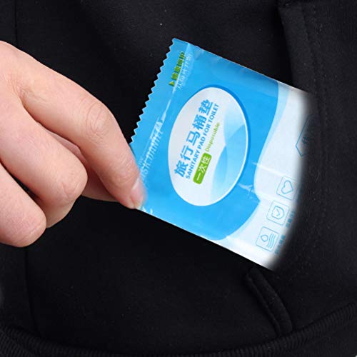 Sumaju - Fundas de papel para asiento de inodoro, 30 piezas, para viaje, hospital, hogar, baño, necesidad, desechables, pack de 3 (azul + blanco)