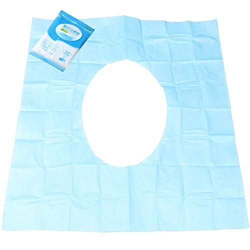 Sumaju - Fundas de papel para asiento de inodoro, 30 piezas, para viaje, hospital, hogar, baño, necesidad, desechables, pack de 3 (azul + blanco)