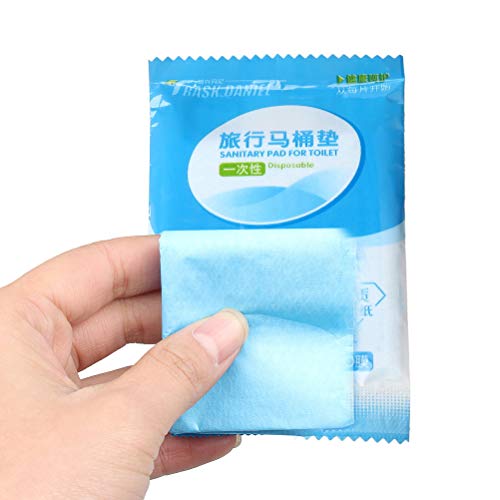 Sumaju - Fundas de papel para asiento de inodoro, 30 piezas, para viaje, hospital, hogar, baño, necesidad, desechables, pack de 3 (azul + blanco)