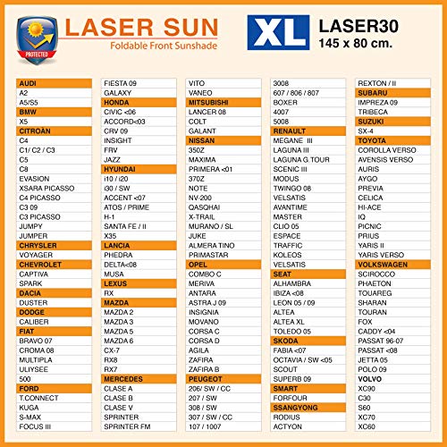 Sumex LASER30 Parasol Delantero, Laser Sun, 145X80 cm