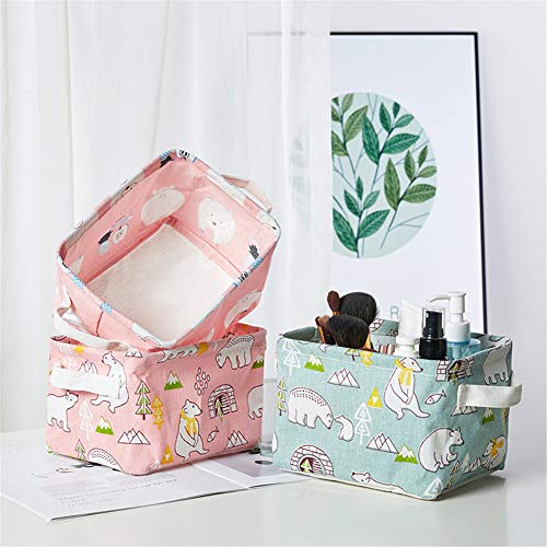 Sunfauo cestas de almacenaje Decorativas Cajas de almacenaje Decorativas niños Cuarto de baño de cestas de Almacenamiento de 3