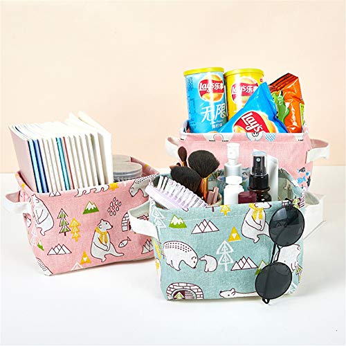 Sunfauo cestas de almacenaje Decorativas Cajas de almacenaje Decorativas niños Cuarto de baño de cestas de Almacenamiento de 3