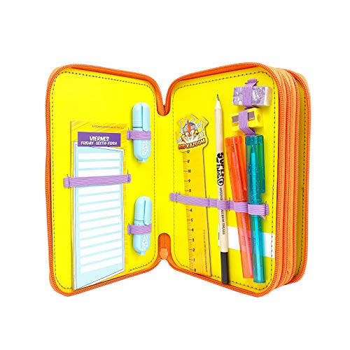 SUPERZINGS Estuche Triple-Kit Completo Material Escolar, Multicolor (Cife 41940)