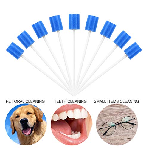 supvox 100 pieza bucal Cuidado varillas bastoncillos desechables boca Esponja boca Higiene bucal Cuidado (Azul)