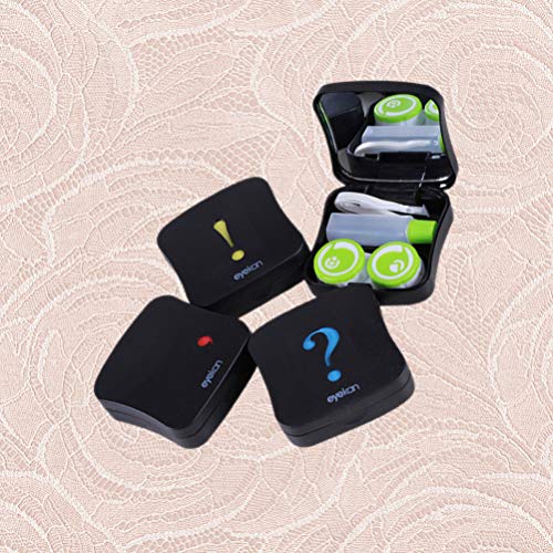 SUPVOX 4 Piezas Caja de Lentes de Contacto Kit de Viaje Caja de lentillas Portátil con Pinza Aplicador Palo Botella de Solución