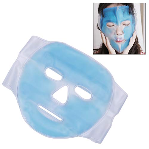 SUPVOX Ice Face Mask Hot and Cold Therapy Gel Bead Full Facial Mask for Sleeping Migraine Relief Swollen Face Puffy Eyes Dark Circle (Blue)