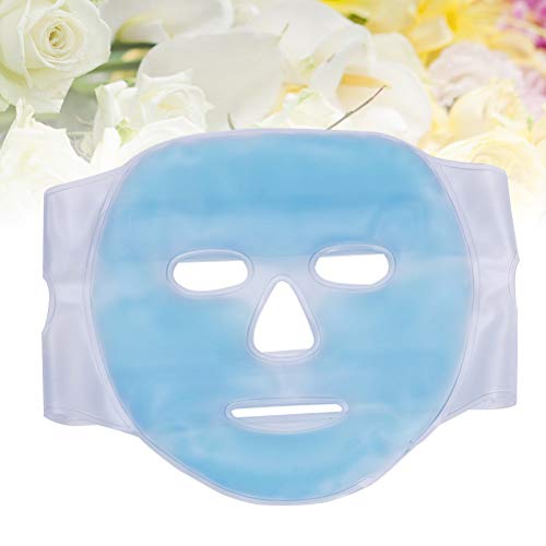 SUPVOX Ice Face Mask Hot and Cold Therapy Gel Bead Full Facial Mask for Sleeping Migraine Relief Swollen Face Puffy Eyes Dark Circle (Blue)