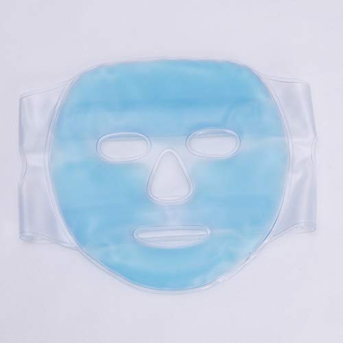 SUPVOX Ice Face Mask Hot and Cold Therapy Gel Bead Full Facial Mask for Sleeping Migraine Relief Swollen Face Puffy Eyes Dark Circle (Blue)