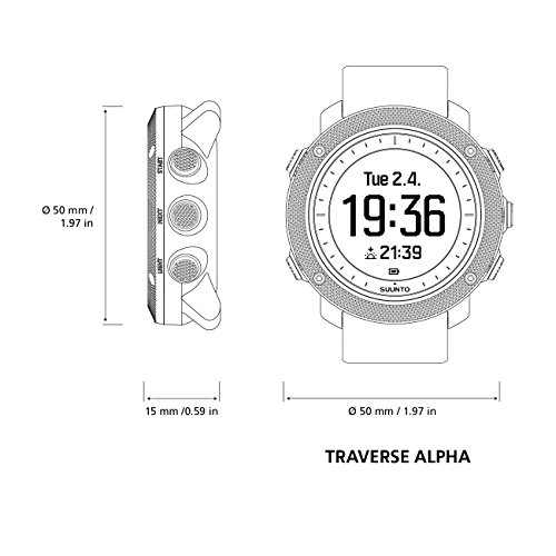 Suunto - Traverse Alpha - Reloj GPS Outdoor para pesca, caza y excursionismo - Sumergible - Foliage (Verde follaje) - Talla única