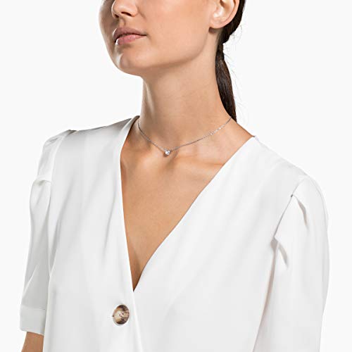 Swarovski Collar Attract Round, Blanco, Baño de Rodio