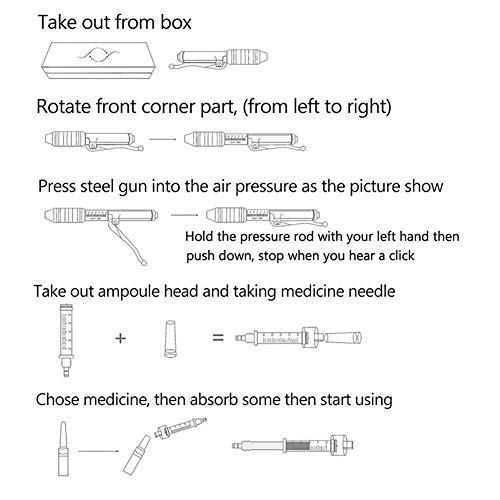 SWGN Pluma de Inyección de Hialuron Ácido Hialurónico Atomizador Hyaluron Pen para Labios de Elevación Anti Arrugas con 10 Cabeza de Ampolla