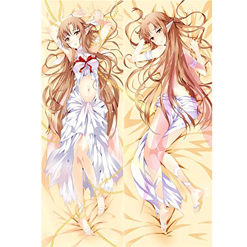 Sword Art Online: S □ ki Asuna / Yuuki Asuna 1009 animado almohada cubierta del cuerpo de la funda de almohada /, animado Elfos bonita del modelo de la muchacha de doble cara de la piel de melocotón /