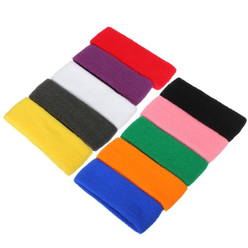 SYG(TM) - Diadema de deporte, cinta para el cabello para gimnasia, yoga, tenis, bádminton o danza, rojo