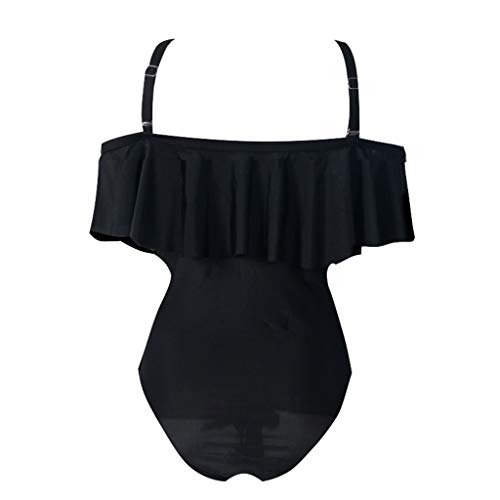 Sylar Mujer Trajes de Baño Una Pieza Talla Grande con Volantes Monokini Bikinis Mujer Push Up con Relleno Bañador de Natación Mujer Hombro Frío Ropa de Playa XXXXL