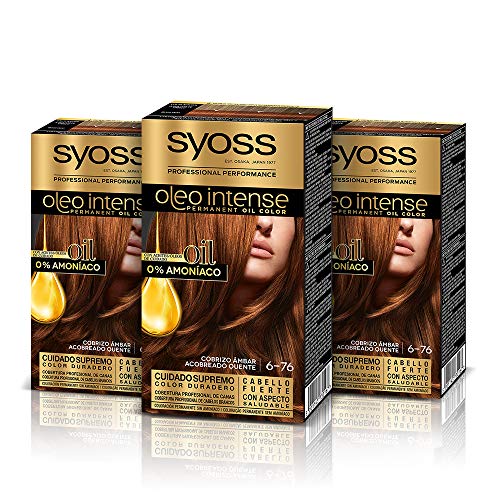 Syoss Oleo Intense Syoss Oleo Intense - Coloración Permanente Tono 6-76 Cobrizo Ámbar (Pack De 3) 3 Unidades 50 ml