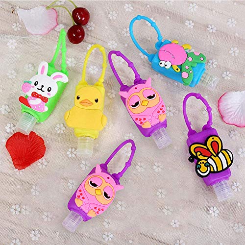 SYSI Botellas de Viaje Portátiles para Niños, 30ml Reutilizable Botella Recargable Vacía - Prueba de Fugas Rellenable Contenedor Botellas de Viaje para Actividades al Aire Libre, Escuela (5PC Animal)