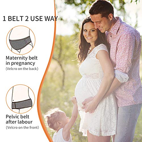 SZCLIMAX Cinturón de maternidad – Soporte elástico transpirable para embarazo, vientre, cintura, espalda, abdomen, postparto, banda pélvica Rosa albaricoque Talla única