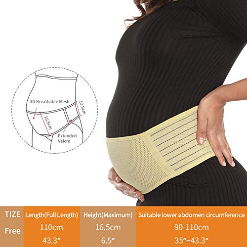 SZCLIMAX Cinturón de maternidad – Soporte elástico transpirable para embarazo, vientre, cintura, espalda, abdomen, postparto, banda pélvica Rosa albaricoque Talla única