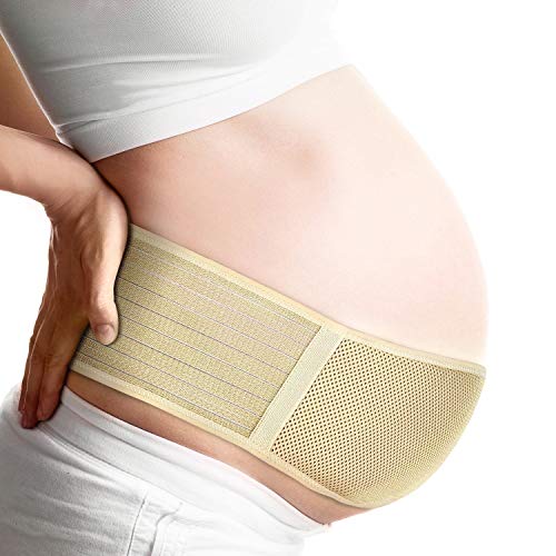 SZCLIMAX Cinturón de maternidad – Soporte elástico transpirable para embarazo, vientre, cintura, espalda, abdomen, postparto, banda pélvica Rosa albaricoque Talla única