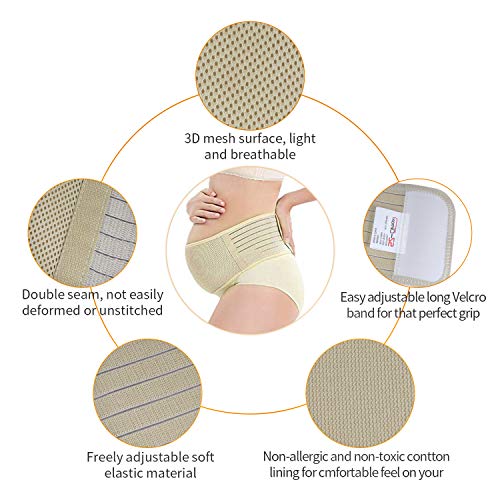 SZCLIMAX Cinturón de maternidad – Soporte elástico transpirable para embarazo, vientre, cintura, espalda, abdomen, postparto, banda pélvica Rosa albaricoque Talla única